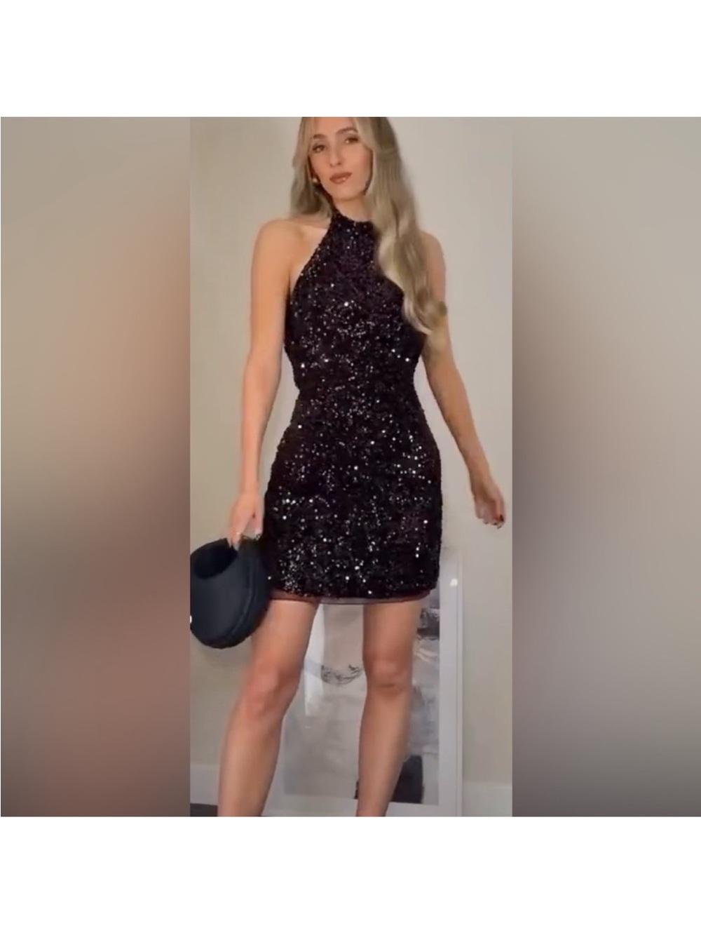 Zara Sequin Halter Dress